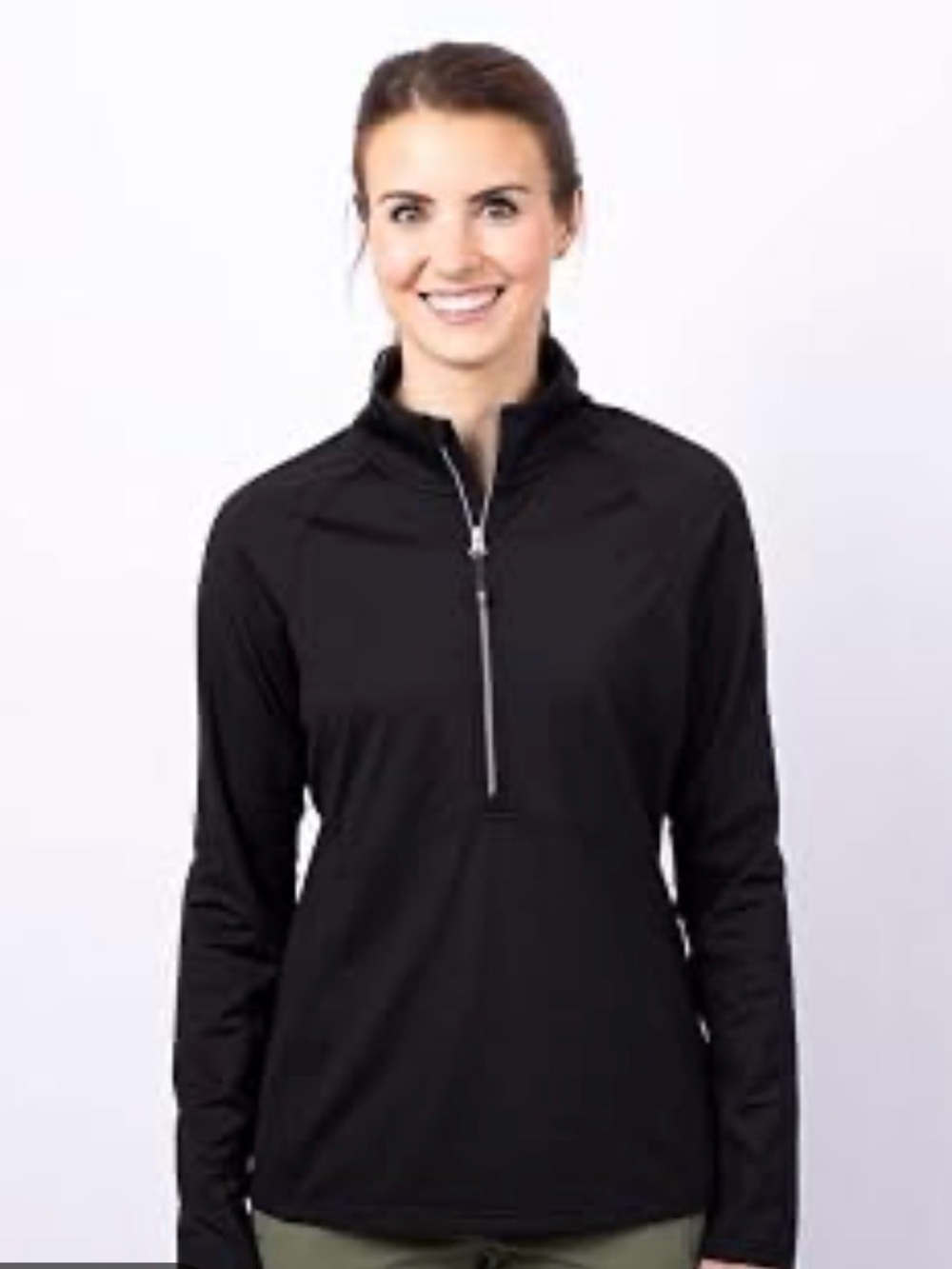 Champion Warm Fleece-Lined Compression Running Top 3/4 Zip size XS